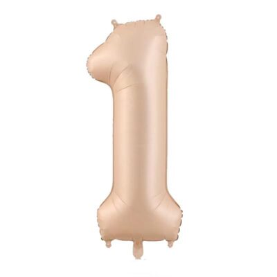 JUMBO GIANT NUMBER FOIL BALLOONS Caramel Cream 1