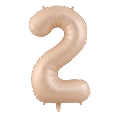 JUMBO GIANT NUMBER FOIL BALLOONS Caramel Cream 2