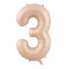 JUMBO GIANT NUMBER FOIL BALLOONS Caramel Cream 3