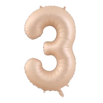 JUMBO GIANT NUMBER FOIL BALLOONS Caramel Cream 3