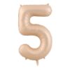 JUMBO GIANT NUMBER FOIL BALLOONS Caramel Cream 5