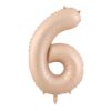 JUMBO GIANT NUMBER FOIL BALLOONS Caramel Cream 6