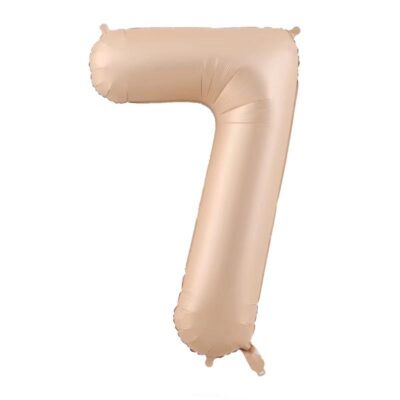 JUMBO GIANT NUMBER FOIL BALLOONS Caramel Cream 7