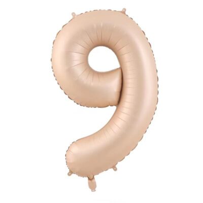 JUMBO GIANT NUMBER FOIL BALLOONS Caramel Cream 9