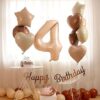 JUMBO GIANT NUMBER FOIL BALLOONS Caramel Cream cover