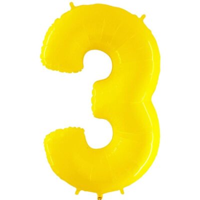 JUMBO GIANT NUMBER FOIL BALLOONS Yellow 3