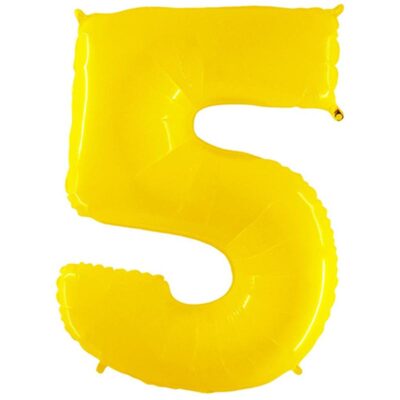 JUMBO GIANT NUMBER FOIL BALLOONS Yellow 5
