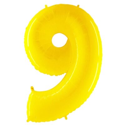 JUMBO GIANT NUMBER FOIL BALLOONS Yellow 9