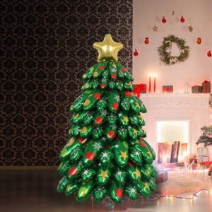 4D standing Christmas tree foil balloon, Christmas party decoration Auckland NZ