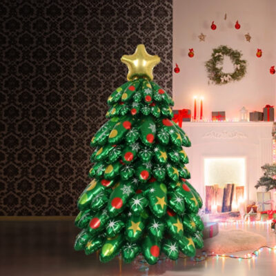 4D standing Christmas tree foil balloon, Christmas party decoration Auckland NZ
