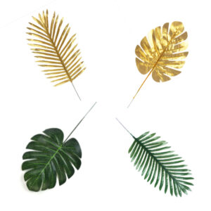 Artificial fern and turtle leaf decoration, jungle safari party Auckland NZ