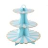 3 tiered cardboard cupcake stand azure stripe, baby shower Auckland NZ