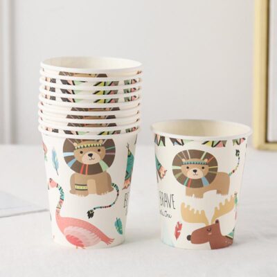 Safari jungle Brave Little Lion party cups 10 pieces 8.5x5.3cm, Auckland NZ