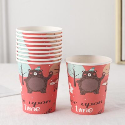 bear cups Safari enchanted forest party cups 10 pieces 8.5x5.3cm, Auckland NZ