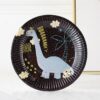 Jurassic Jungle black birthday plate 7 inch 18cm 10 pieces, Auckland NZ