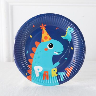 Dinosaur party celebration paper plates 7 inch 18cm 10 pieces, Auckland NZ