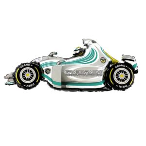 Green speed race car foil balloon 52x110cm air fill, Auckland NZ