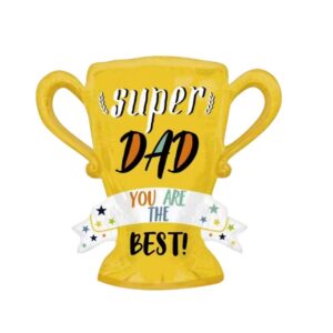 Super Dad Trophy foil balloon 63x67cm air fill, Auckland NZ