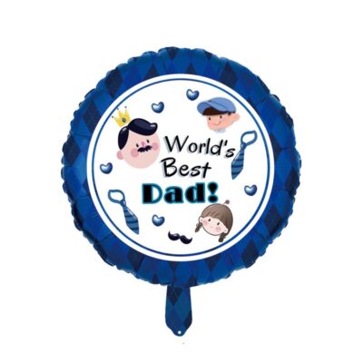World's Best Dad foil balloon 45cm helium quality, Auckland NZ
