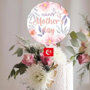 Happy Mother's day flowers cake topper