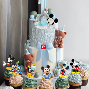 Mickey Mouse Sleeping Mickey birthday cake decoration 7 pieces acrylic, Auckland NZ