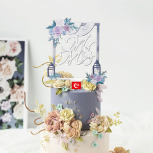 Mr & Mrs Wedding Silver Cake topper