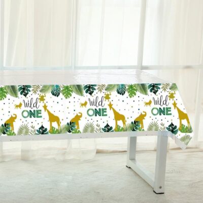 Wild One jungle safari 1st birthday tablecloth 180x108cm, Auckland NZ