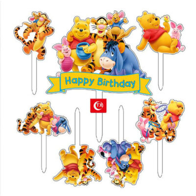 Winnie the Pooh birthday cake topper Pooh's Friends 7 pieces, Auckland NZ