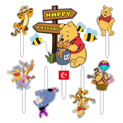 Winnie the Pooh birthday cake topper honey bee 7 pieces, Auckland NZ