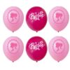 Barbie party latex balloon package 6 pieces 12 inch pink, Auckland NZ