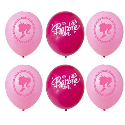 Barbie party latex balloon package 6 pieces 12 inch pink, Auckland NZ
