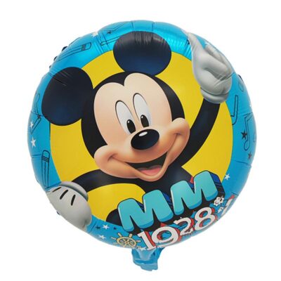 Mickey Mouse MM 1928 blue yellow round foil balloon 45cm, Auckland NZ