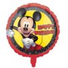 Mickey Mouse Happy Birthday black red round foil balloon 45cm, Auckland NZ
