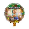 Minecraft theme round foil balloon 18 inch helium quality, Auckland NZ