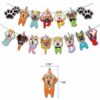 Pet dog Let's Pawty Happy Birthday banner 15 pieces, Auckland NZ