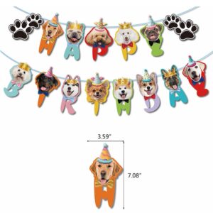Pet dog Let's Pawty Happy Birthday banner 15 pieces, Auckland NZ
