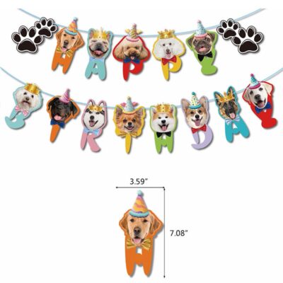 Pet dog Let's Pawty Happy Birthday banner 15 pieces, Auckland NZ