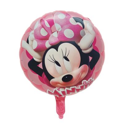 Minnie Mouse pink round foil balloon 45cm helium quality, Auckland NZ