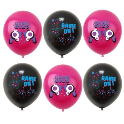 Game party latex balloon package 6 pieces 12 inch helium quality, Auckland NZ