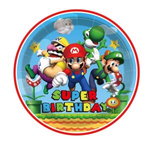 Super Mario birthday plates 9 inch — pack of 10, party tableware Auckland NZ