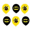 Batman party balloon package yellow black 6 pieces 12 inch, Auckland NZ