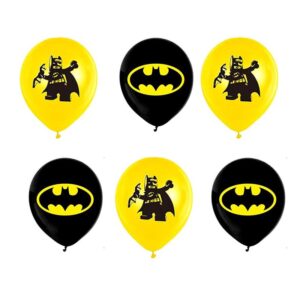 Batman party balloon package yellow black 6 pieces 12 inch, Auckland NZ