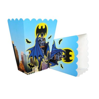 Batman party theme popcorn box 6.5x4.5x13cm 6 pieces, Auckland NZ