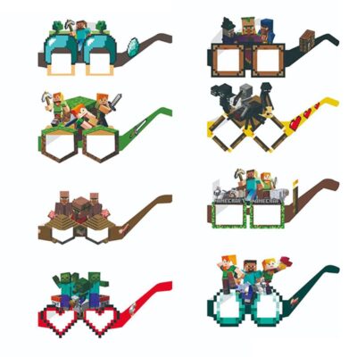 Minecraft Theme Party Paper Glasses 8pcs 01 Minecraft party birthday glasses 8 pairs, Auckland NZ