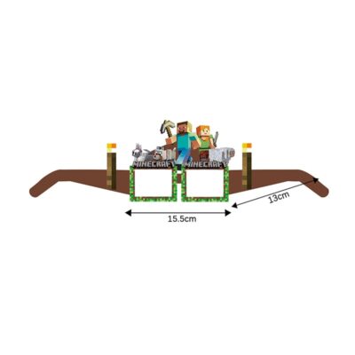 Minecraft Theme Party Paper Glasses 8pcs 02
