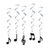 Music notes neon coloured hanging decoration whirls 5 pieces, Auckland NZ
