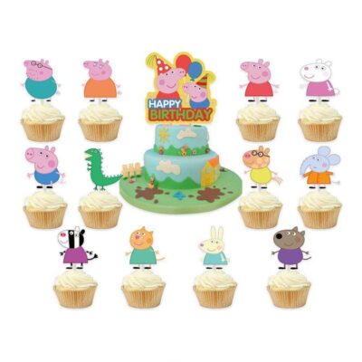 Peppa Pig party birthday cake toppers 13 pieces, Auckland NZ