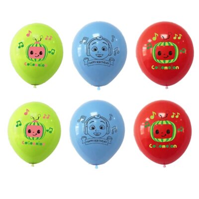 Cocomelon party latex balloon package 6 pieces 12 inch helium quality, Auckland NZ