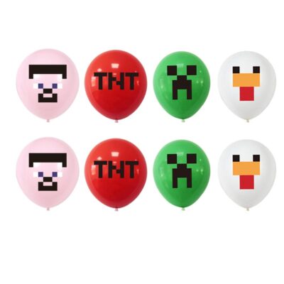 Minecraft theme balloon package 8 pieces 12 inch helium quality, Auckland NZ