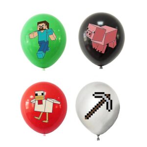 Minecraft theme party balloon package 4 pieces 12 inch helium quality, Auckland NZ